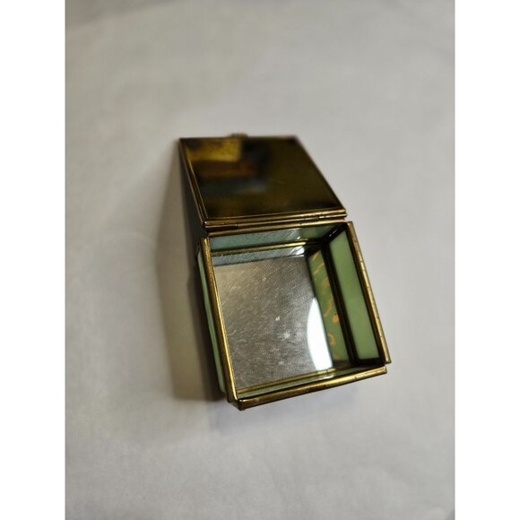 Vintage Bessie Pease Gutmann Brass & Glass Trinket Box‎ With Victorian Design - Picture 7 of 9
